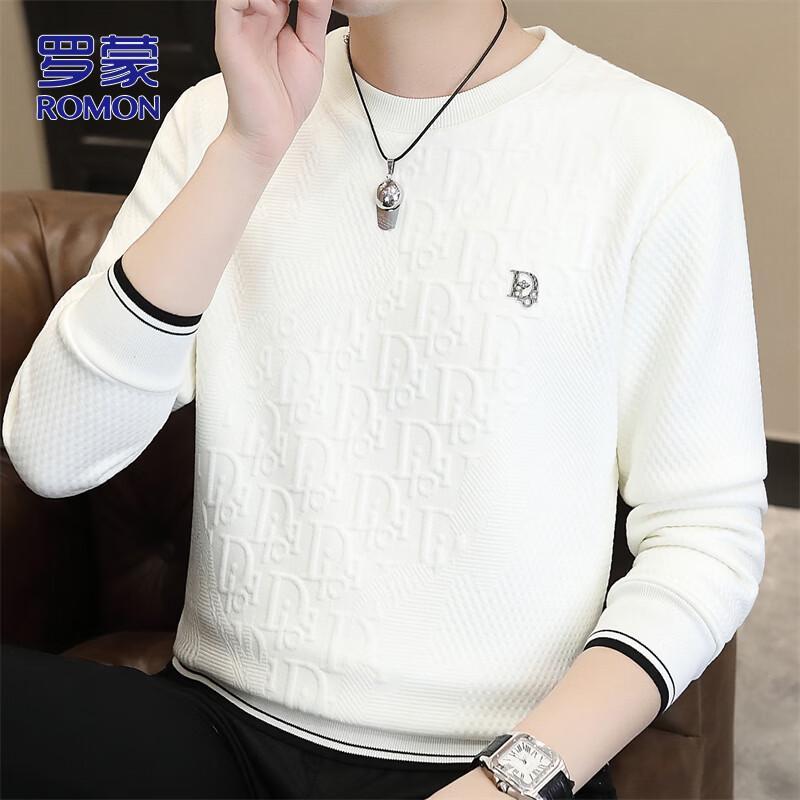 ROMON Men s Jacquard Pullover Long-Sleeve T-shirt XL