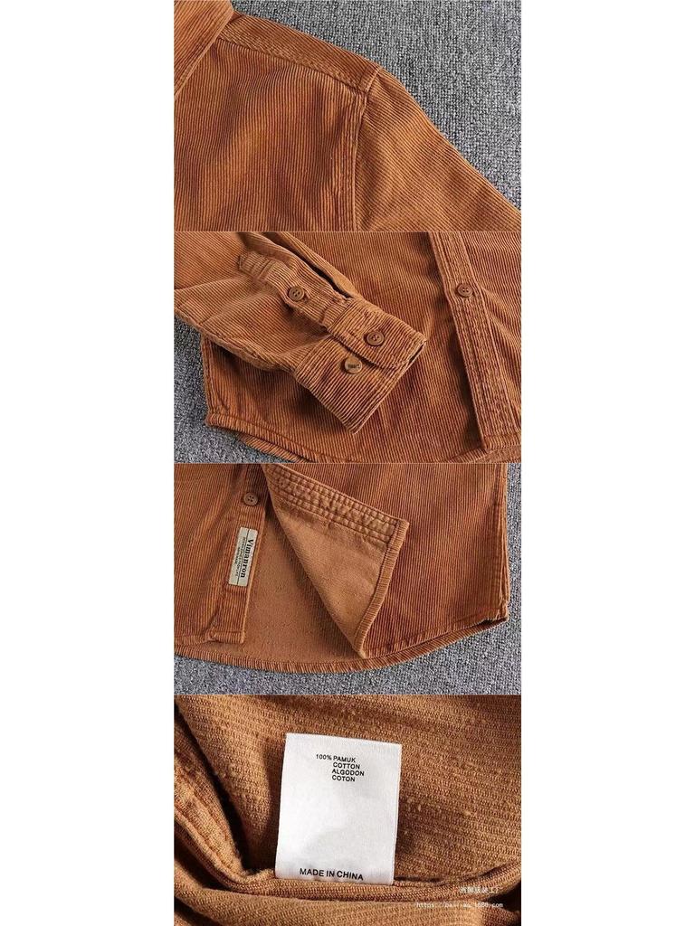 Men's Retro Corduroy Long Sleeve Shirt Jacket - Versatile and Thick for Winter