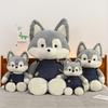 Suspender Trousers Husky Plush Toy Cartoon Stuffed Doll Decoration Kids Gifts