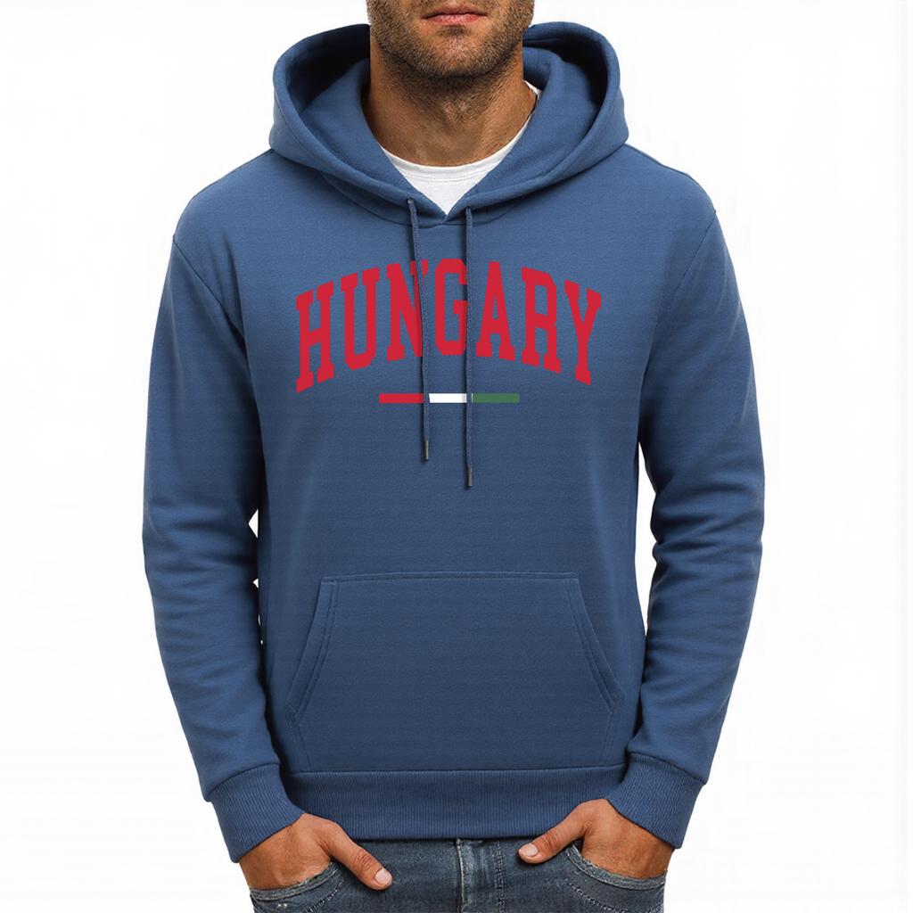 Hungary Red White Green Stripes Print Mens Hoodies Multicolor Loose Hoody Pocket Comfortable Streetwear Fleece Casual Man Hoodie