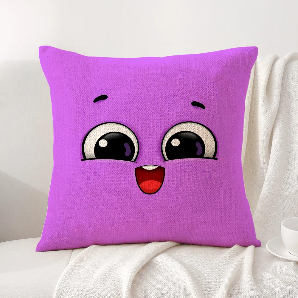 Funny Emoji Cushion Cover Summer Coolness Linen Fabric Double-Sided Printing Pillow Case Sofa Home Decor Gift