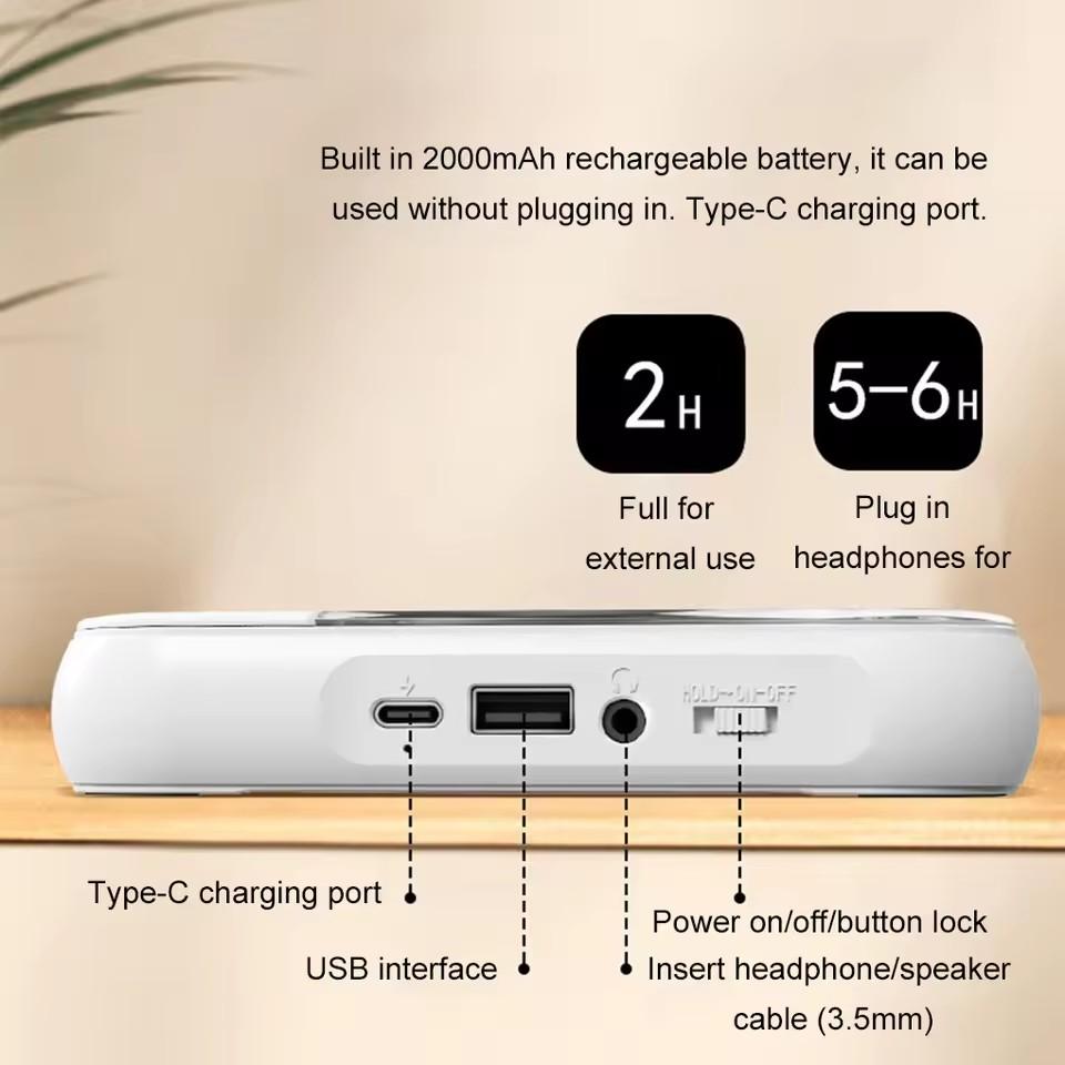 KC-918 Odtwarzacz CD Przenośny Odtwarzacz Muzyki Bluetooth Odtwarzacz CD Osłona Przeciwpyłowa 6 Trybów Powtarzanie A-B Timer z Pilotem
