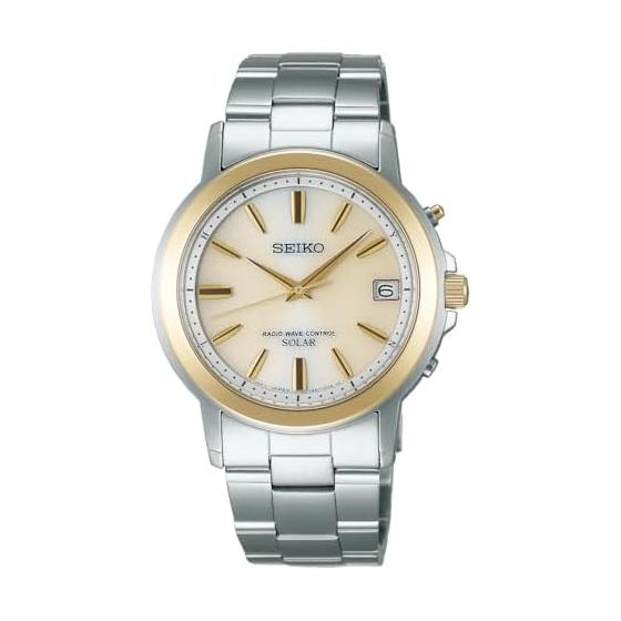 [Часы Seiko] SEIKO SELECTION SBTM170 Мужские Часы Солнечные Радиоуправляемые Календарь Даты Светло-Золотой Циферблат Серебристый и Желтое Золото Сапфировое Стекло Нержавеющая Сталь