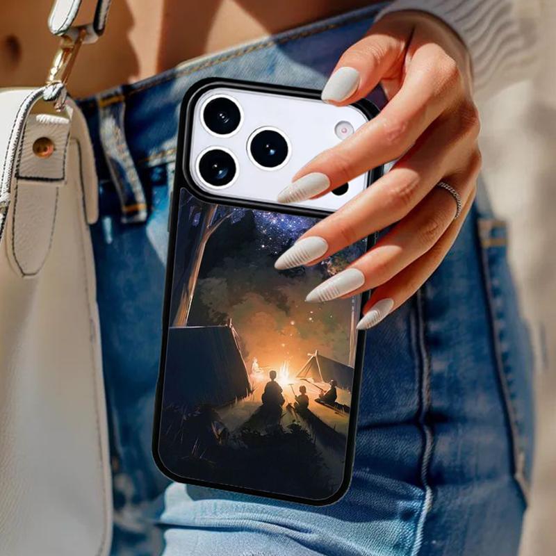 Natur Camping Kunst Handyhülle Für iPhone 17 Air 14 15 13 12 Max Hülle Für Apple 16e 11 Pro Max Plus Coque