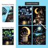 4 Pcs/Set A5 Noctilucent Diy Scratch Painting Castle Lanscape Cute Animal Night View Manual Scratch Painting Drawing