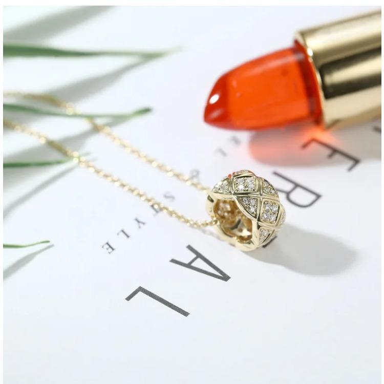 Premium luxury gold wild ring zircon pendant fashion classic  silver transfer bead zircon necklace wedding party jewelry gift