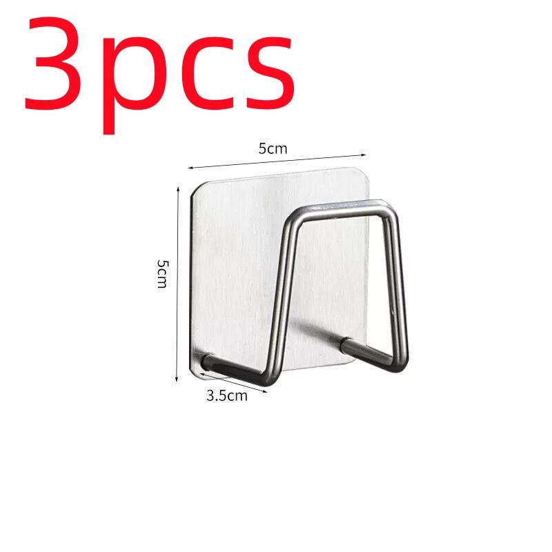 1/3PC Kitchen Stainless Steel Sink Sponges Holder Self Adhesive Drain Drying Rack Kitchen Wall Hooks Accessories Storage Racks