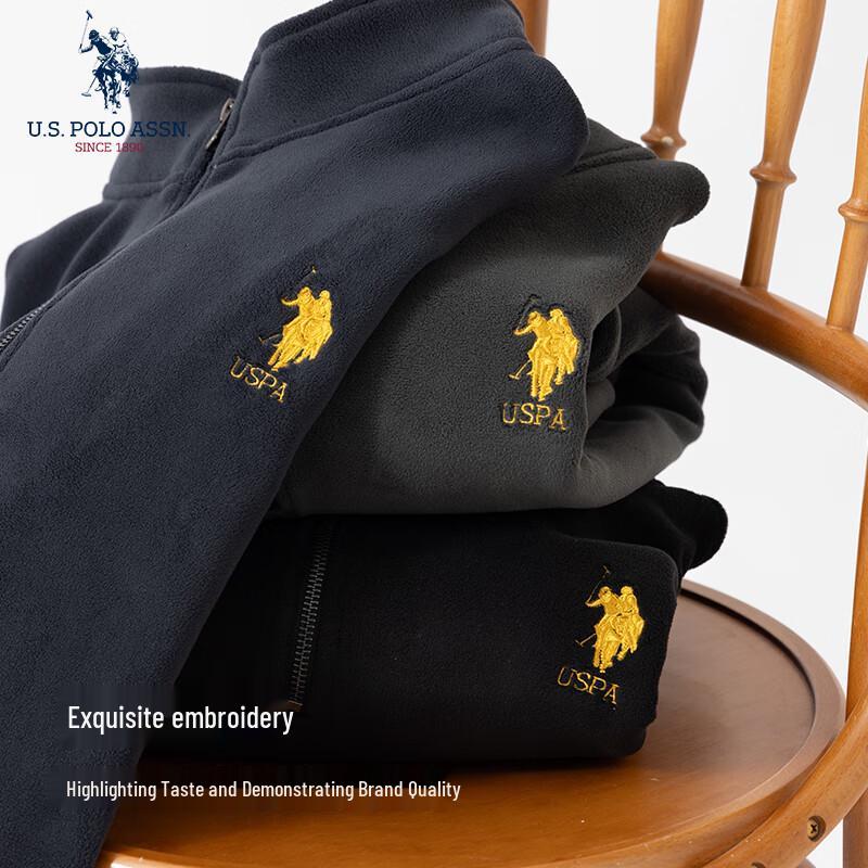 U.S. Polo Assn. Pánská mikina s fleecovou podšívkou na poloviční zip