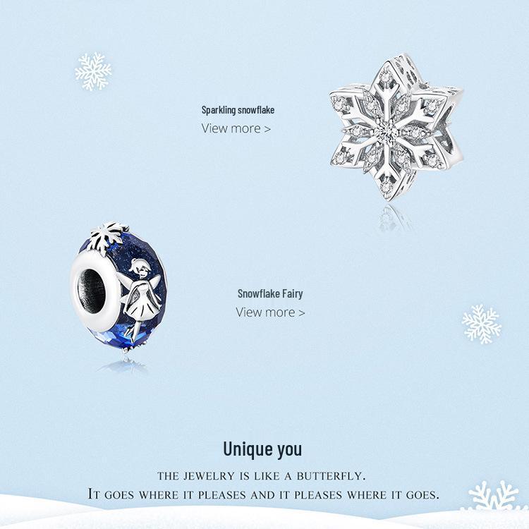 Yin Ziyun White Gold Snowflake S925 Silver Beads BSC368