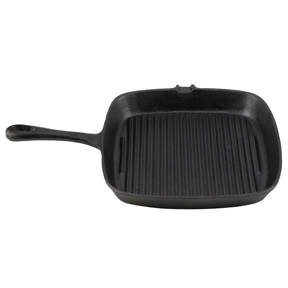 Cast Iron Grill Pan, Nonstick Coating   Grill Skillet Stk Frying Pan Even Hting Kitchen Cookware All Stovetops Compatible for Indoor Outdoor RV C