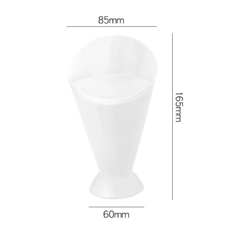 

Fries Shelf Holder Assorted Sauce Chips Dip Snack Cone Stand Plastic Dip Cup Two Cup-mouth Tableware Tray Container Kitchen Tool білий
