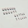 24pcs Glossy Medium Ballet Fake Nails, Black French Tip Press On Nails With Silvery Glitter White Swirl Design, Sweet Cool False Nails For Women Girls