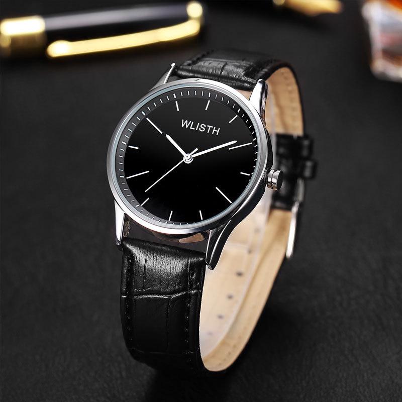 WLISTH Unisex Minimalist Luminous Watch with Steel & Leather Bands
