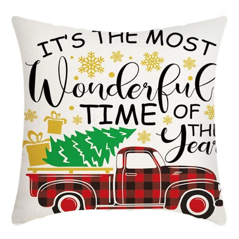 New Christmas Santa Claus Pillowcase Home Sofa Cushion Car Cushion Cartoon Christmas Pillowcase
