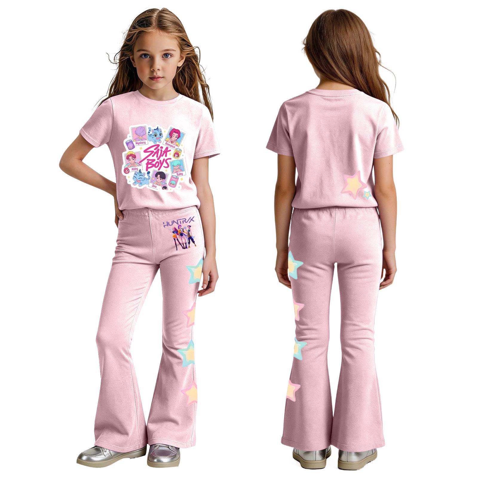 

Комплект одежды для новорожденных девочек и мальчиков, свободная футболка с принтом и штаны 160 розовый