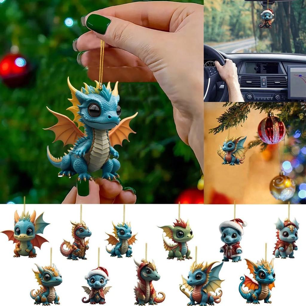 Playful Cartoon Dragon Acrylic Keychain Ideal For Christmas Halloween Giving Gift
