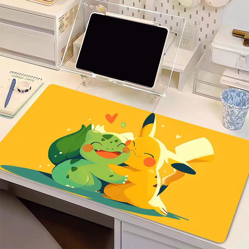Gaming Mouse Pad Anime xxl Computer Gamer Desk Mouse Mat For CS GO Lock edge thickened Kawaii P-Pokemon Pikachu Rubber Mousepad