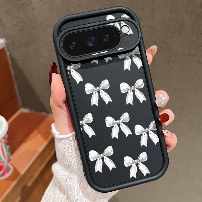 Miękkie silikonowe etui ze wzorem kokardki dla Google Pixel 9 Pro XL 8A 8 7 Pro Ochrona obiektywu Odporne na wstrząsy TPU Matowe etui na telefon