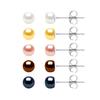 Earrings - Pearls & Colors - Freshwater Cultured Pearls 5-6 Mm - 925 Sterling Silver - AAA+ Quality - Woman