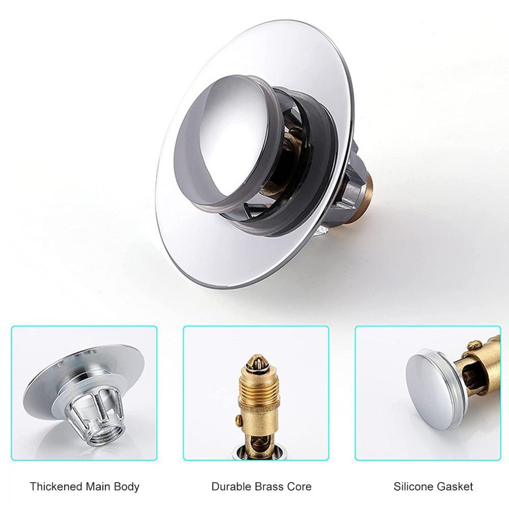 Push Button Sink Drain Stopper Brass Basin Drain Filter Durable Bounce Core Stopper  Kitchen Sink