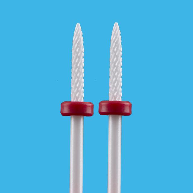 2 PCS Ceramic Milling Cutter For Manicure Machine Set Nail Drill Bits Corundum Mill Cutters Nails Pedicure Bit Sanding Cap
