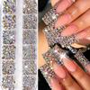 12grids 3D Flashy AB Round Crystal Nail Rhinestones SS4-SS30 Glass Diamond Nail Beads Charms 1.5-6mm FlatBack Nail Gemstones D8@
