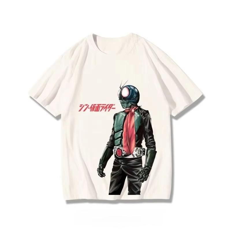 

Kamen Rider Tshirt anime merchandise Japanese 2D short sleeved new summer loose fitting mens and womens streetwear S