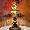 Witch Hat Lamp Stained Glass Resin Wizard Hat Light Spooky Gothic Table Lamp Decorative Standing Light for Indoor Party Haunted Halloween Bedroom