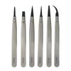 6pcs Watch Hands Installation Work Tweezers Straight Elbow Handle Stainless Antistatic Plastic Tweezers ESD-259 ESD-259A ESD-7A