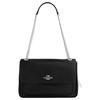 Elodie 29 Silver Logo Leather Shoulder Bag Crossbody Large Women Bags Black CCF09-SVBK