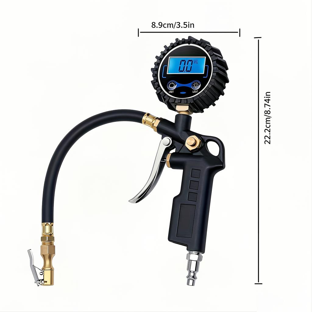 Digital tire inflator with pressure gauge 200 PSI High precision LED Backlit display Suitable for car accessories Motorcycle Car SUV