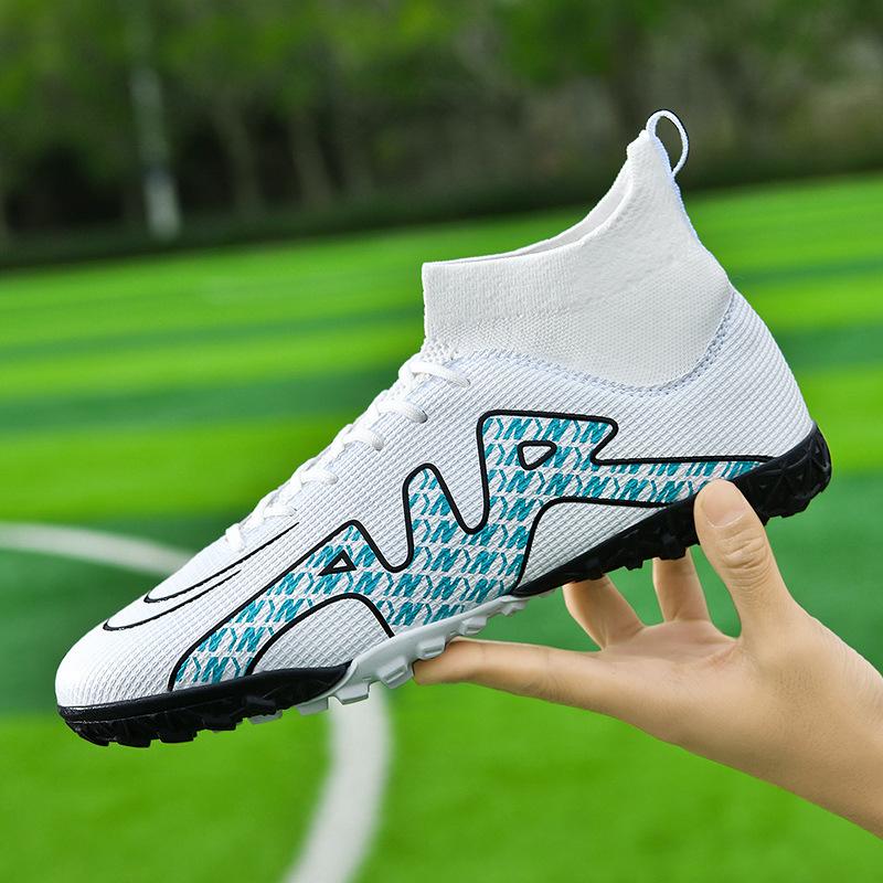 Football Shoes High Top Men's Broken Nails Long Nails Students Youth Sports Turf Competition Training Non-slip Sneakers
