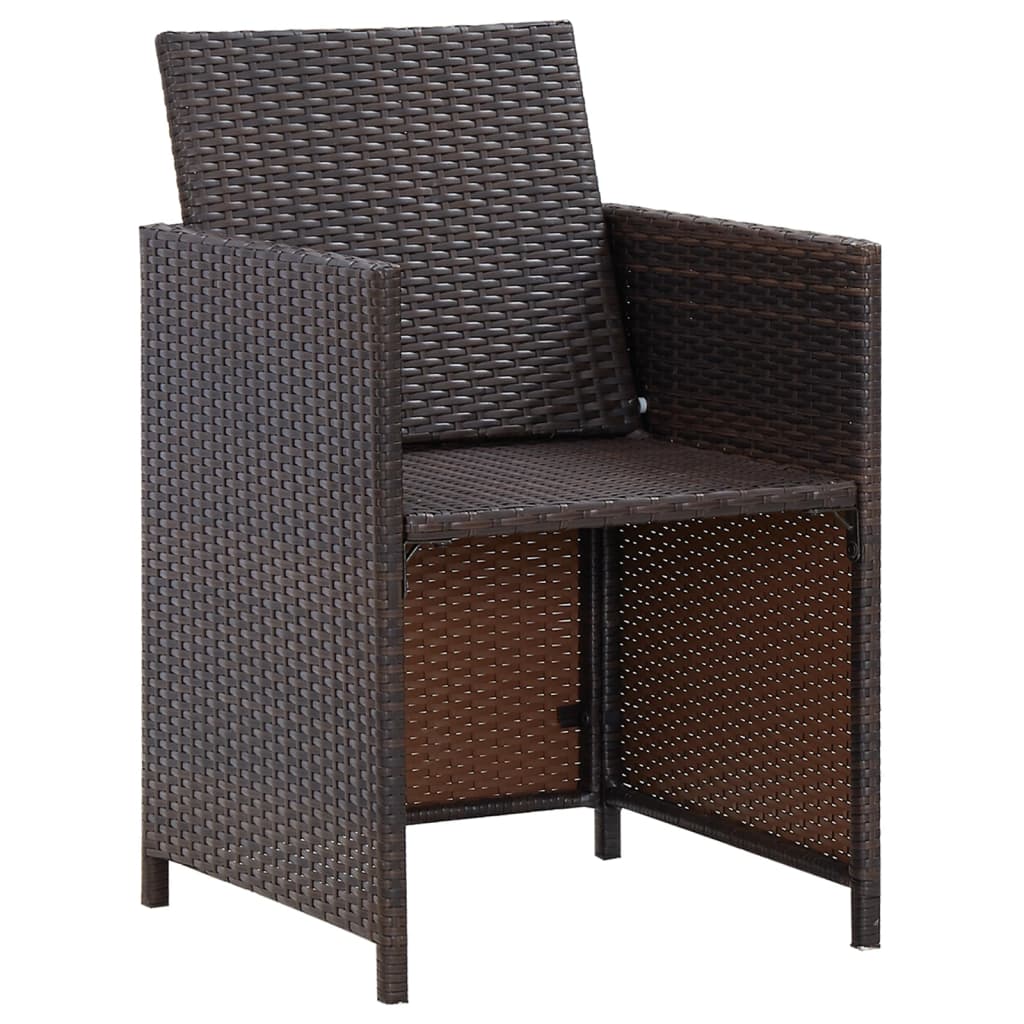Vidaxl 4-Cz. Zestaw Krzeseł I Stołków Ogrodowych, Rattan Pe, Brązowy