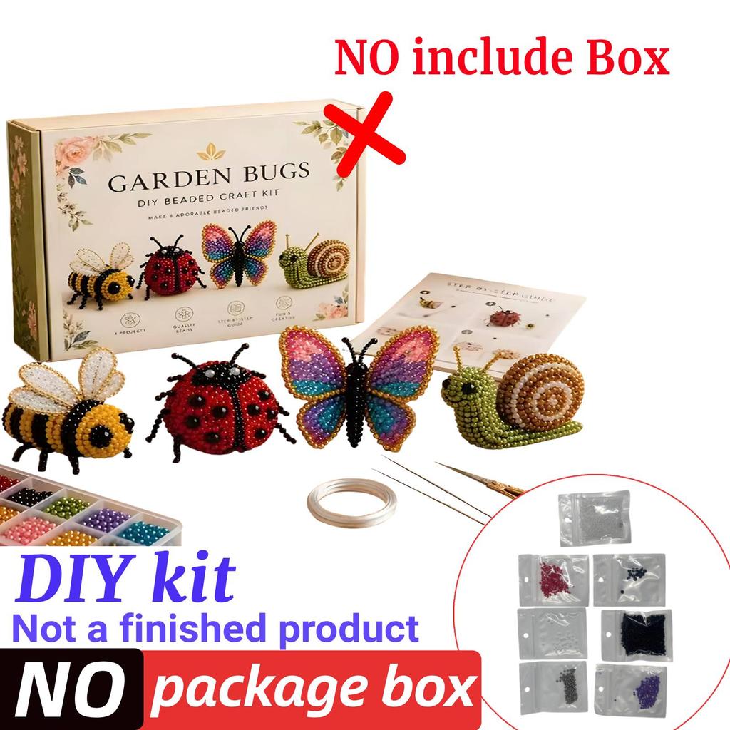 3D Beaded Gnome DIY Beading Craft Material Kit Set DIY Cute Animal Dwarf Bead Craft Set NO/with Box (Not a Finished Product)