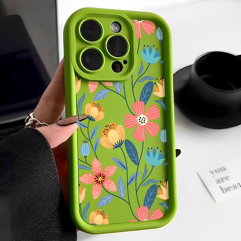 Colorful Flowers Silicone Case For iPhone 15 16 Pro Max 14 13 12 11 Pro Max 7 8 XR XS 16e Shockproof Bumper Soft TPU Phone Cover