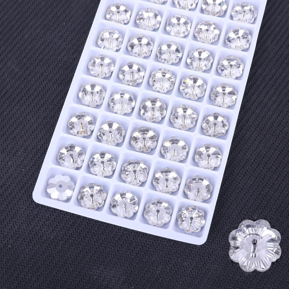 

Мягкий Плоское Дно Среднее Отверстие Слива Стекло Ручной Шов Дрель Белый AB Кристалл Плоская Пряжка Сделай Сам/Двойное Отверстие Драгоценный Камень Дрель 8x8mm 72pcs/bag белый