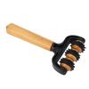 Handlicher Stacheliger Massageball Roller 3 Räder Ergonomischer Griff Holz Muskelmassage Roller Werkzeug