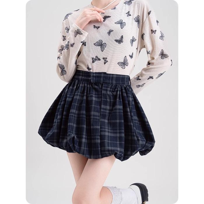 

Spring 2025 Korean Retro College Style Women s Tulip Mini Skirt Small