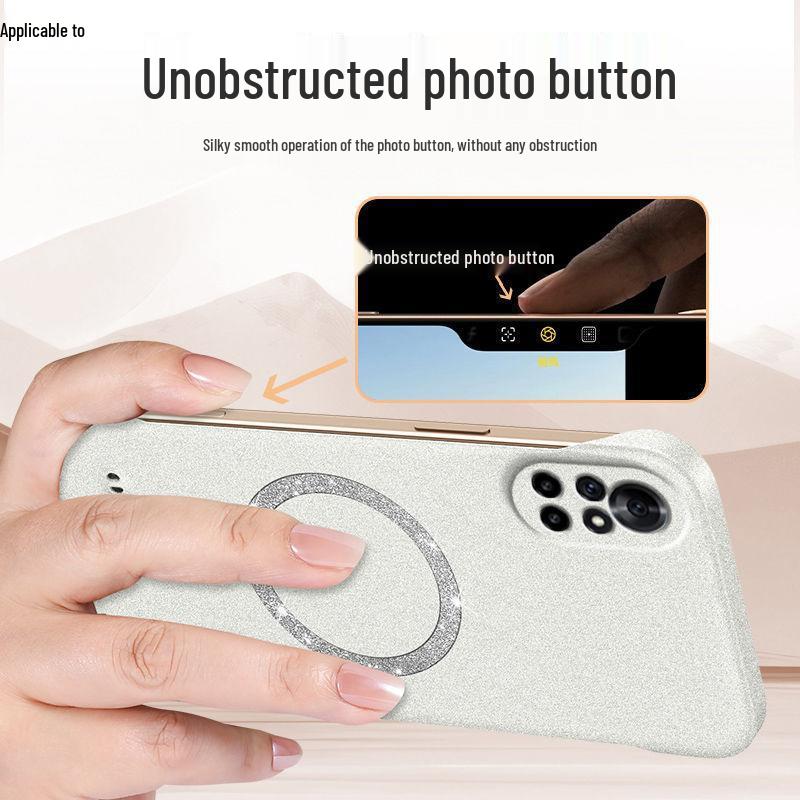 Huawei nova8/Nova8Pro Ultratenké bezrámečkové pouzdro s magnetickým tvrdým krytem a třpytivým pískem