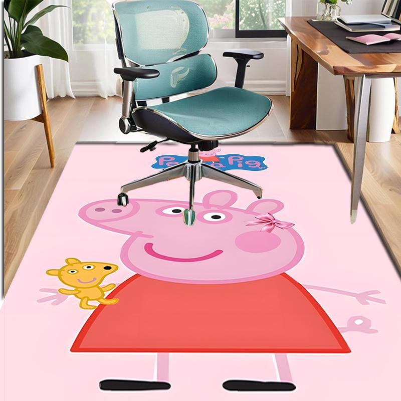 Peppa Pig Pattern Rug, Indoor/Outdoor Mat, for Picnic, Gameroom, Bedroom, Office, Living Room, Home Decor Carpet, Birthday Gift