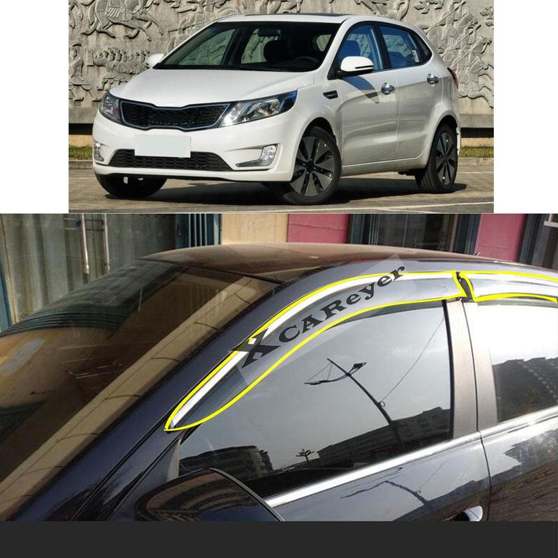 For KIA K2 Hatchback 2011 2012 2013 2014 2015 2016 2017- Car Sticker Plastic Window Glass Wind Visor Rain/Sun Guard Vent
