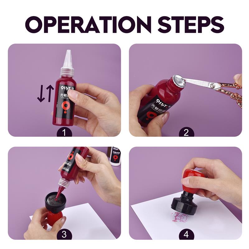50ml Inkpad Refill Ink Rubber Stamp Oil Inking Photosensitive Seal Stamping Refill Ink For Office School Seal Supplies