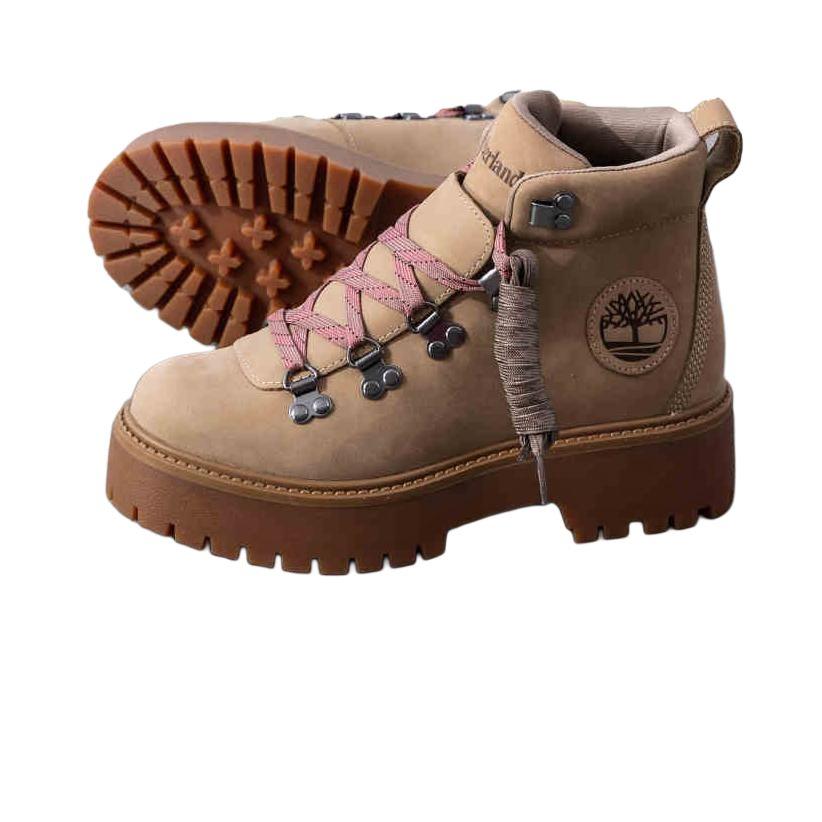 Timberland Women's Stone Street Mid Platform Boot Beige Synthetic Leather A27VJEN3