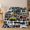 Coperta Flanella 3D B-Beatles Rock Band Star Morbida Calda Plaid per Letto Camera da Letto Soggiorno Viaggio Campeggio Picnic Regalo