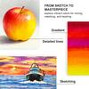 HIFORNY Colored Pencil Set for Adults 50 Colored Pencils with Coloring and Color Chart Gift Boxed and Zippered Case 55-Piece – Soft-Core Sketchbook,