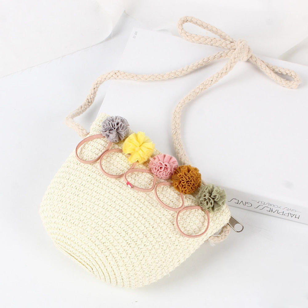 Handmade Straw Bag Women Woven Beach Crossbody Bag Ladies Shoulder Rattan Handmade Knitted Candy Color Small Handbag