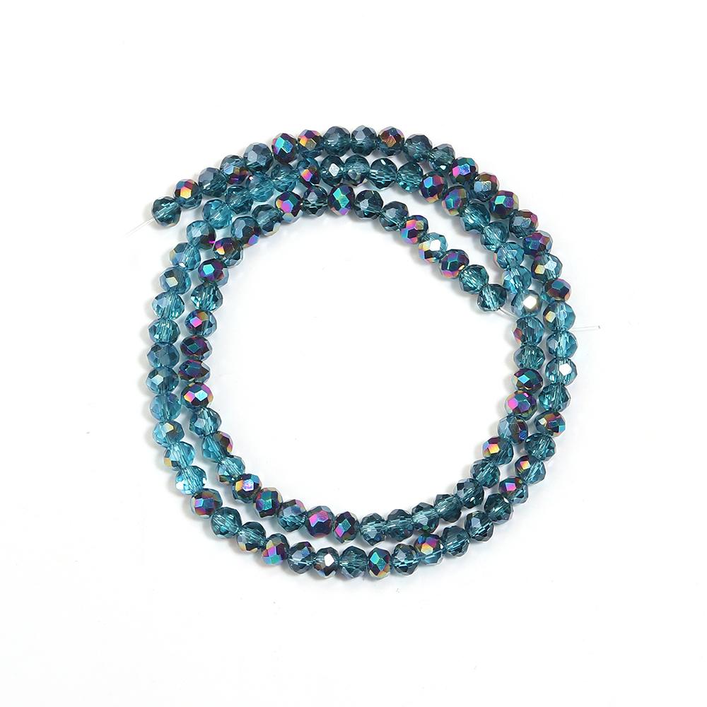 

3 4 6 8 10mm Faceted Crystal Beads Peacock Blue Glass Abacus Loose Beads For DIY Jewelry Making Bracelets Necklace Accessories