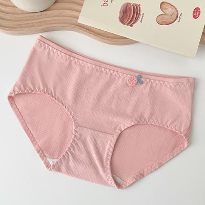 Women's Underwear Cotton Antibacterial Breathable Fashion Shorts Women's Seamless Mid Waist Summer Thin Briefs Head