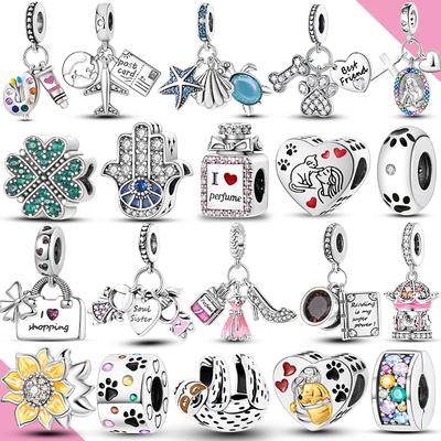 Charms Copper Original Pendants Beads Perfume Plane Fit Bracelet Making Woman Jewelry