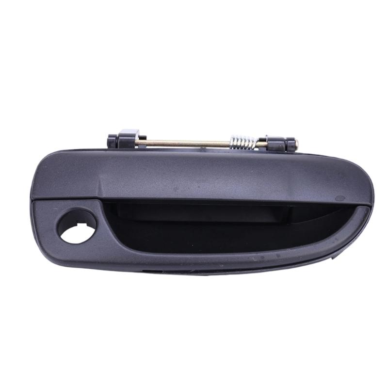 82660-25000 Exterior Door Handle for 1999-2006 Accent, Black Textured ABS Assembly with Metal Linkage, Return Spring, and Round Key Opening